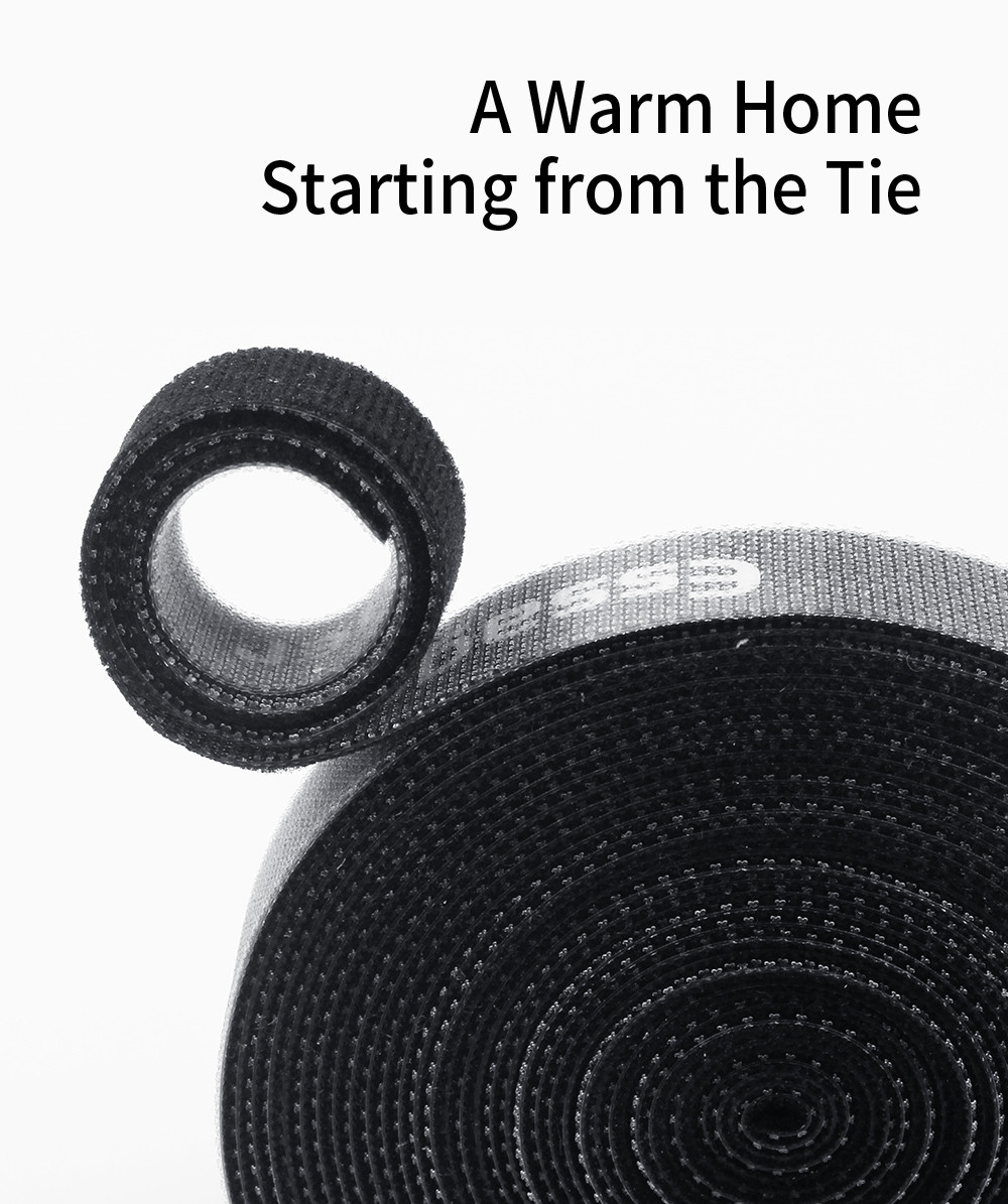 Органайзер-ліпучка для кабелів ESSAGER нейлоновий чорний 5 метрів PS, фото №6