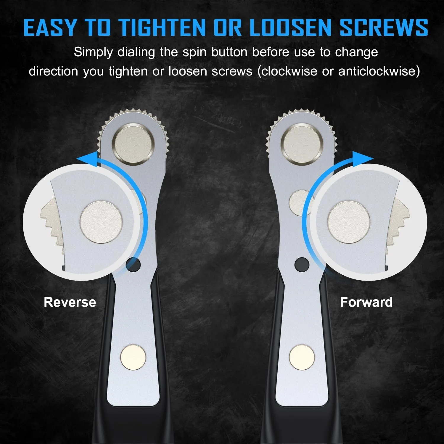 Міні-тріскачка та набір біт 25-в-1 S2 Steel 1/4 дюйма Hex Shank 36 зубів Магнітна 90 градусів, фото №5