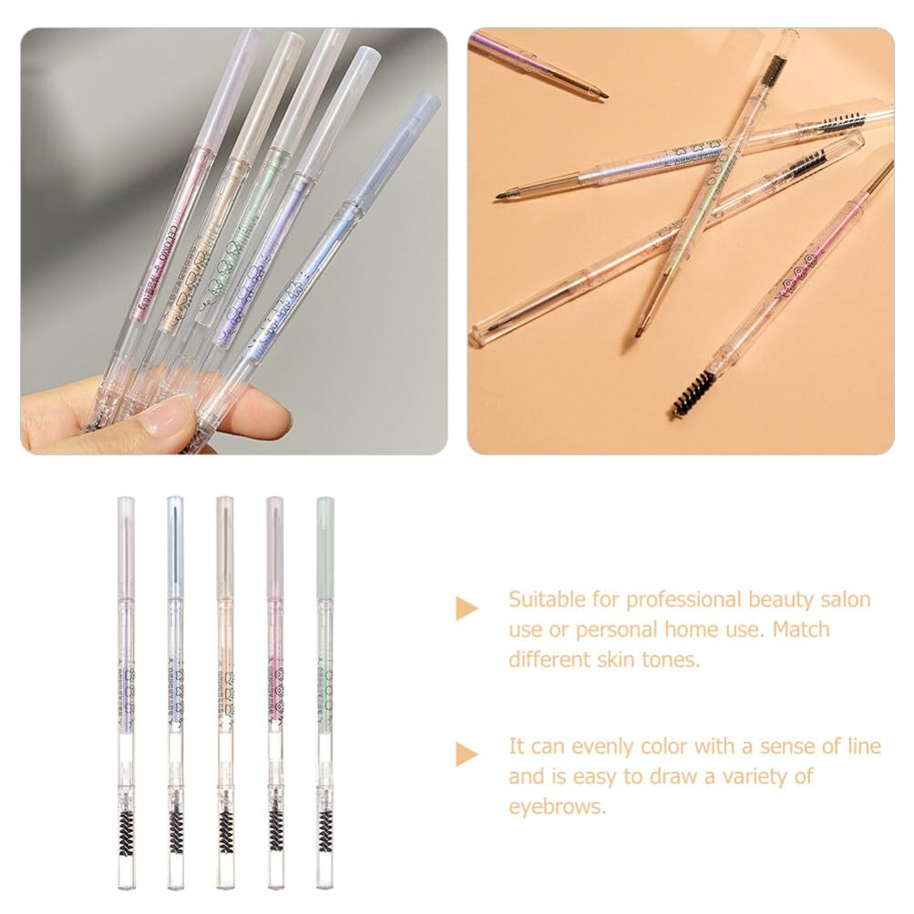 Олівець для брів Minkissy Doppelkopf з пензлем, фото №7