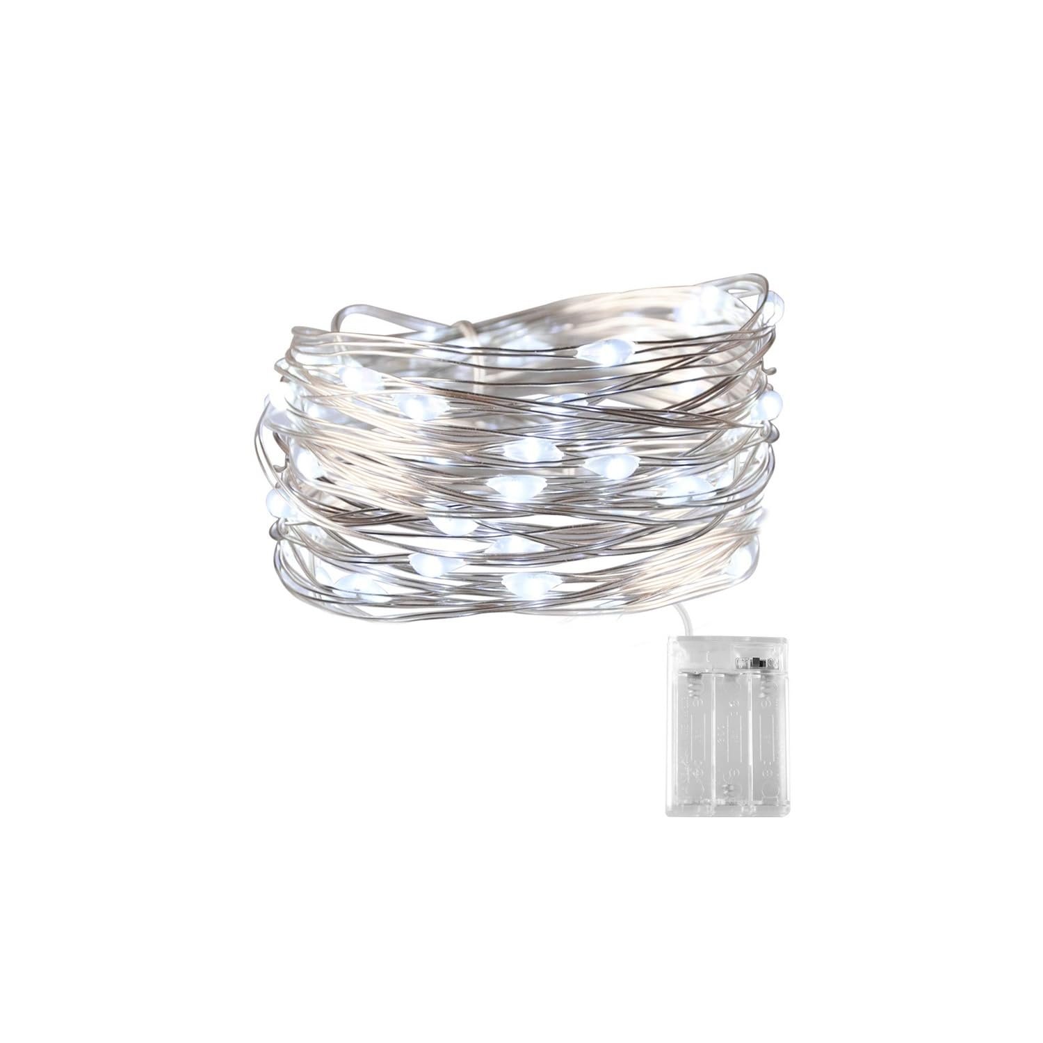 Гирлянда LED Brightium 5 м Холодный белый на медной проволоке от 3 батареек AA, фото №1