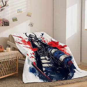 Покривало Фланелеве Однотонне 180 x 220 см Червоно-синє synthetic.ua - Фото 1