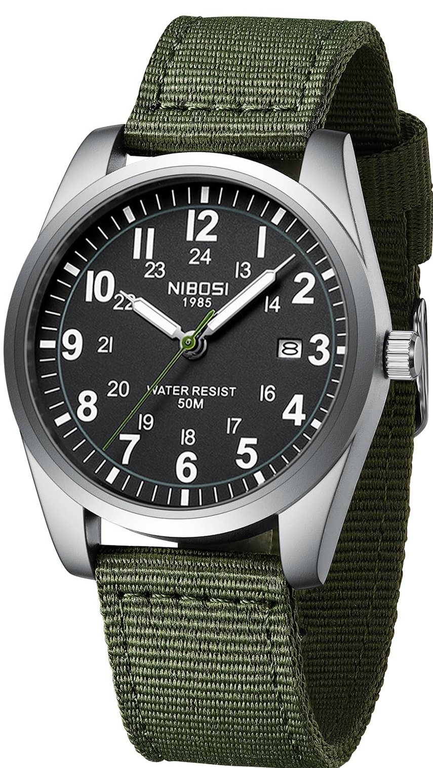 Чоловічий годинник NIBOSI / Зелений / Аналоговий / Кварцевий, фото №1