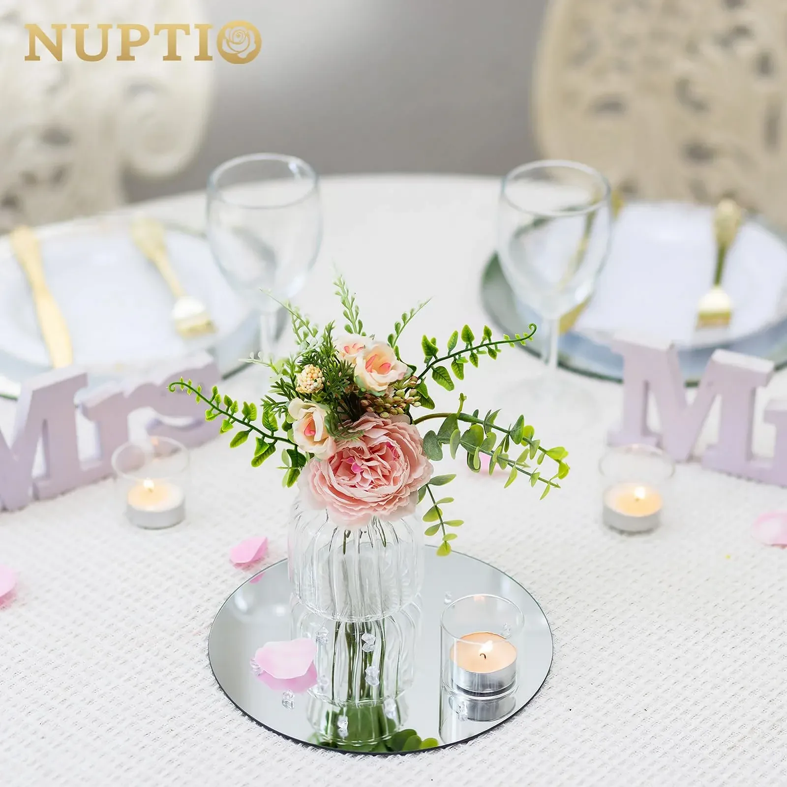 Зеркальная Подставка NUPTIO Круглое Стекло, 20 cm, 6 штук, фото №2 Зеркальная Подставка NUPTIO Круглое Стекло, 20 cm, 6 штук, фото №2