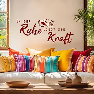 Наклейка на стіну a20 "in der Ruhe liegt die Kraft" 58 x 25 см сіра synthetic.ua - Фото 1