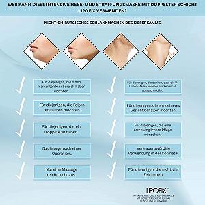 Маска Lipofix для видалення подвійного підборіддя V-Line для формування щелепи, шиї та підборіддя (5 масок) synthetic.ua - Фото 1