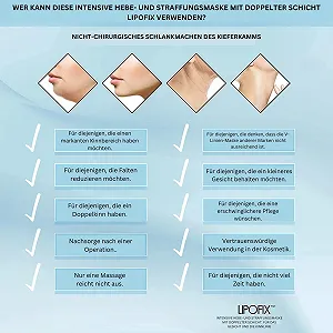 Маска Lipofix для удаления двойного подбородка V-Line для формирования челюсти, шеи и подбородка - Укрепление, моделирование, антивозрастной эффект и натяжение двойного подбородка (5 масок) synthetic.ua - Фото 1