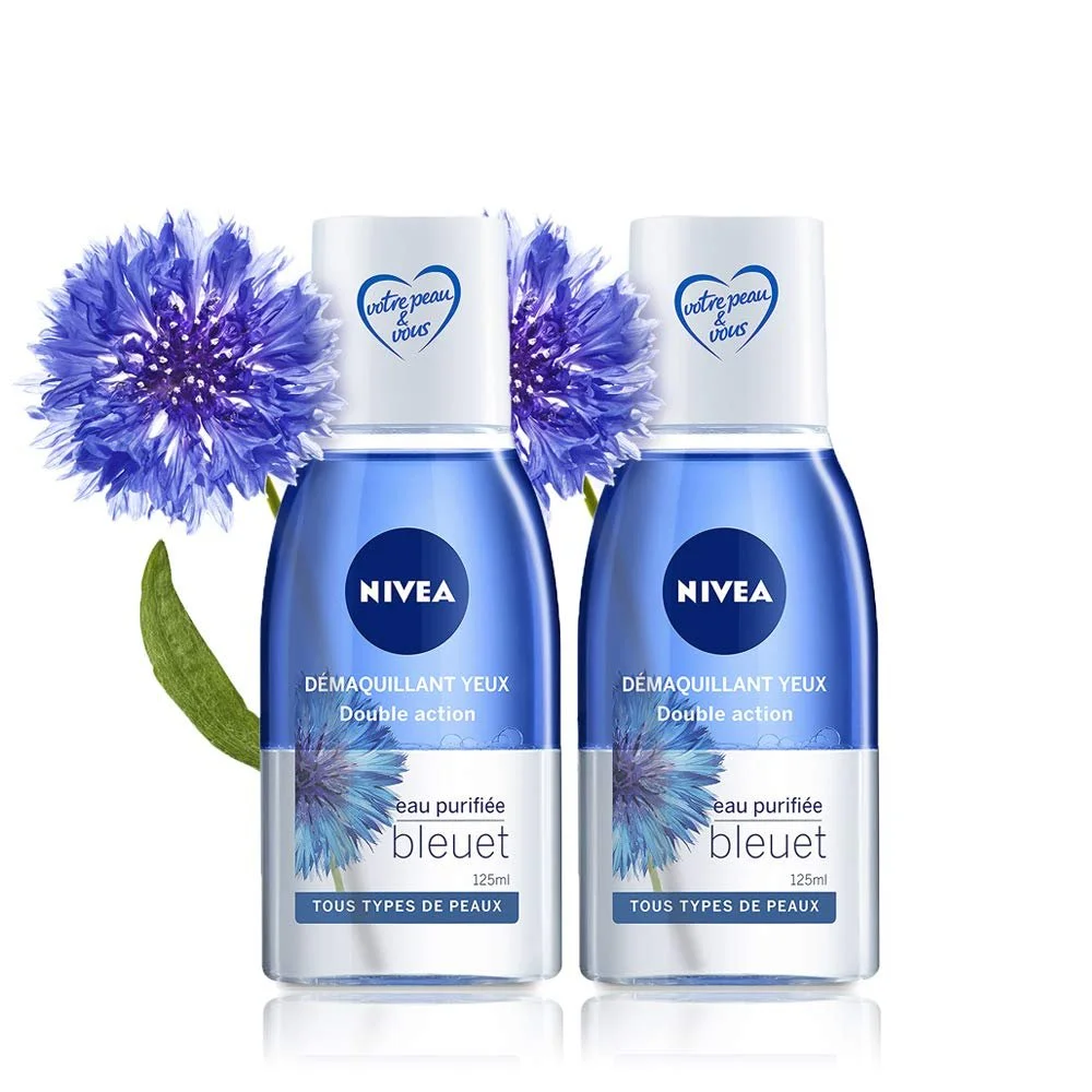 Очисник для обличчя Nivea 2 x 125 мл з очищеною водою для жінок для всіх типів шкіри дорожній розмір, фото №1