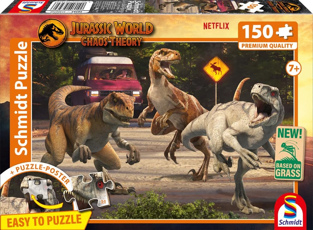 Пазл Schmidt Spiele Jurassic World 56562 Attack of Velociraptors 150 деталей травяной картон, фото №1