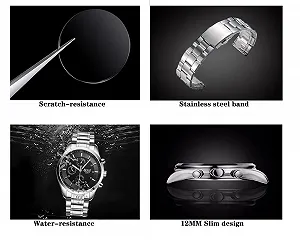 Аналоговые наручные часы 40 мм Easy Read Auto Date and Day из нержавеющей стали для бизнеса, мужские часы, водонепроницаемые до 30 м synthetic.ua - Фото 1