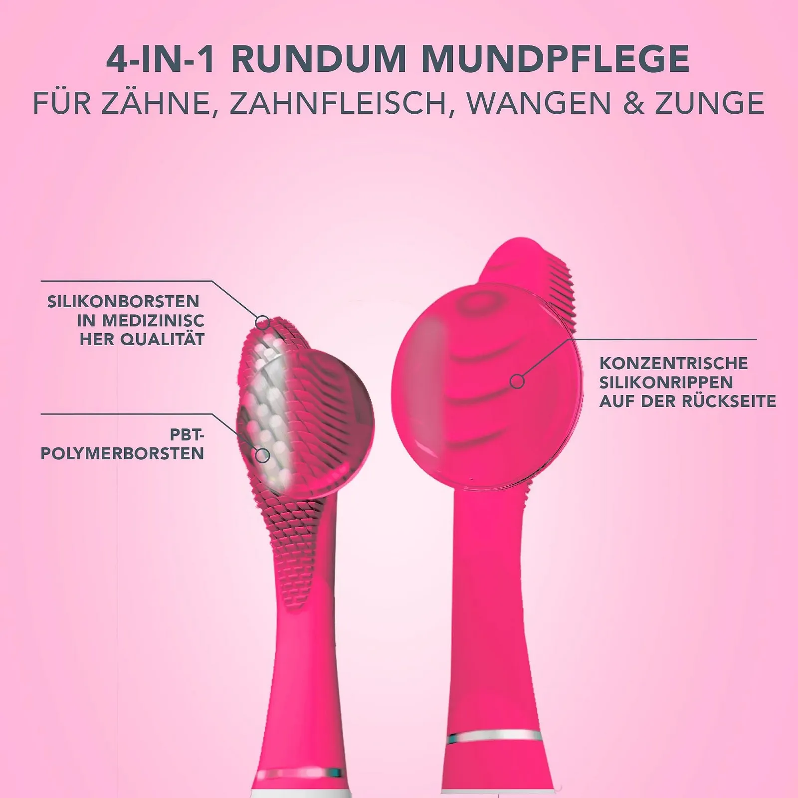 Электрическая силиконовая звуковая зубная щетка FOREO ISSA 3 4-в-1, ISSA Hybrid Wave Фуксия, фото №6