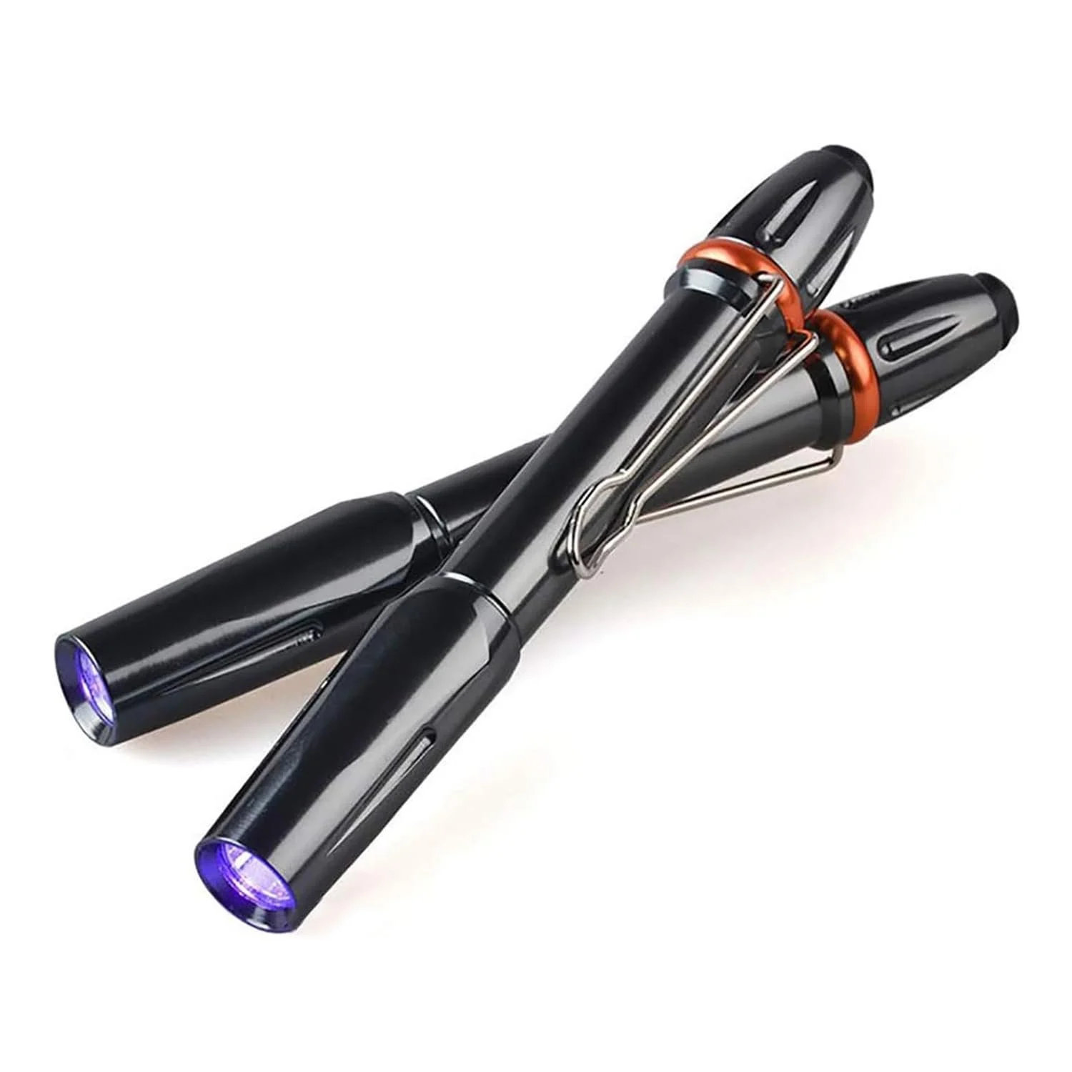 Мини фонарик MODOAO 395nm U-V Черный свет U-V LED фонарик портативный Клипса-ручка для клея Детектор денег (2 шт. в упаковке), фото №1 Мини фонарик MODOAO 395nm U-V Черный свет U-V LED фонарик портативный Клипса-ручка для клея Детектор денег (2 шт. в упаковке), фото №1