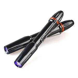Мини фонарик MODOAO 395nm U-V Черный свет U-V LED фонарик портативный Клипса-ручка для клея Детектор денег (2 шт. в упаковке) - Фото 1