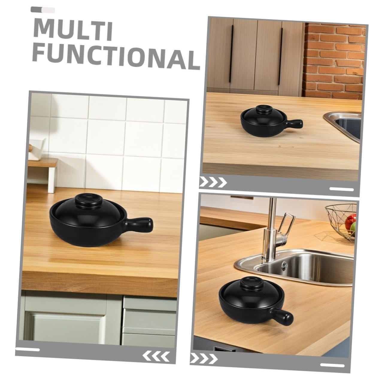 Котелок Toyvian глиняный с крышкой японский донабе для газовых плит, фото №9