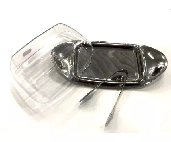 Масленка Benson из нержавеющей стали с щипцами BN-178, фото №1