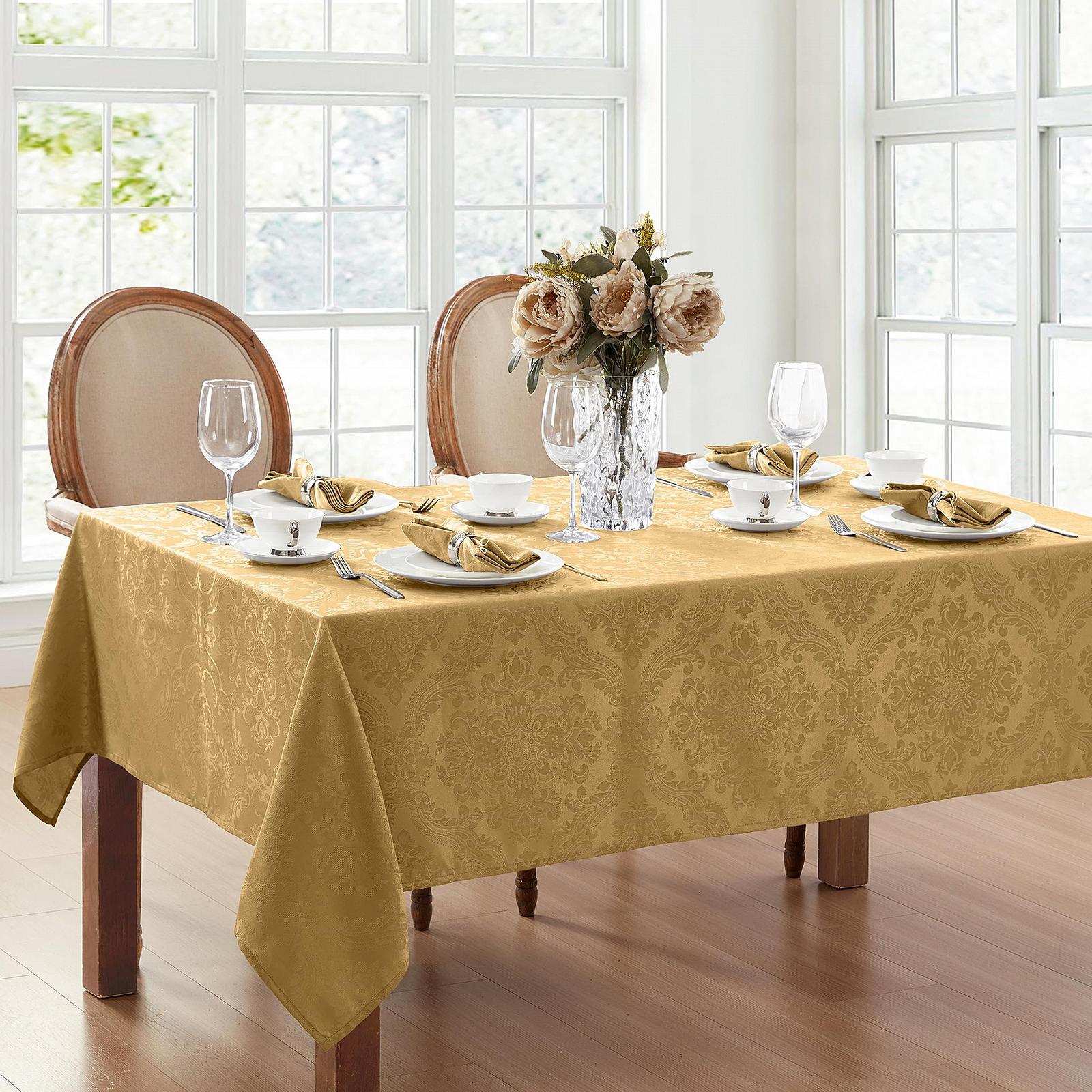 Скатертина Elrene Caiden Elegance Damask 120" x 60" Gold, фото №2
