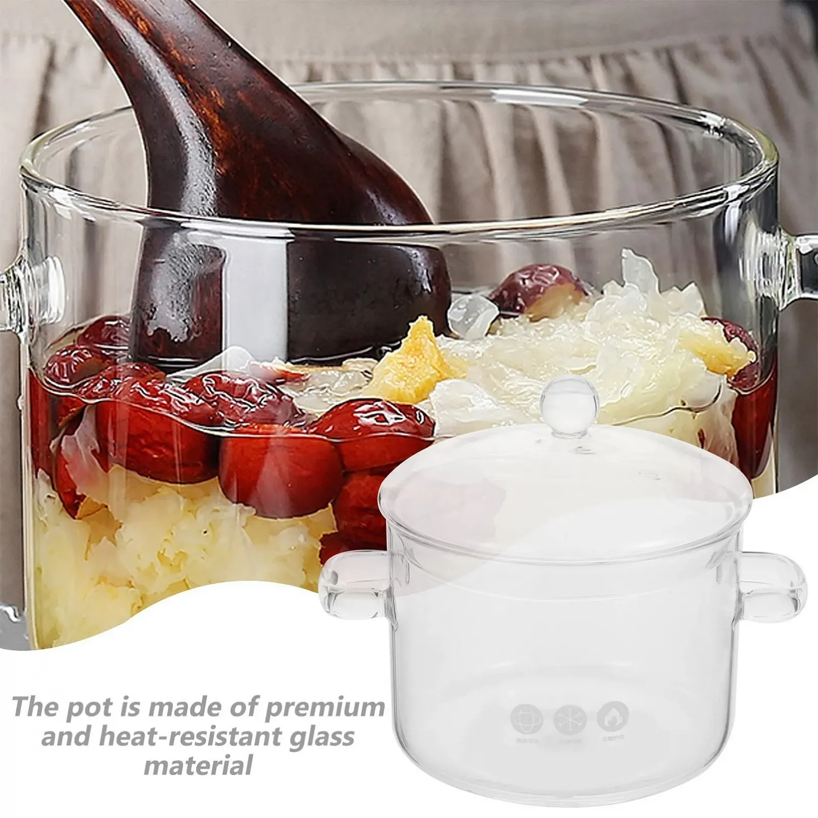 Каструля скляна Luxshiny з кришкою для макаронів, супу, молока, дитячого харчування 1900 л, фото №6 Каструля скляна Luxshiny з кришкою для макаронів, супу, молока, дитячого харчування 1900 л, фото №6