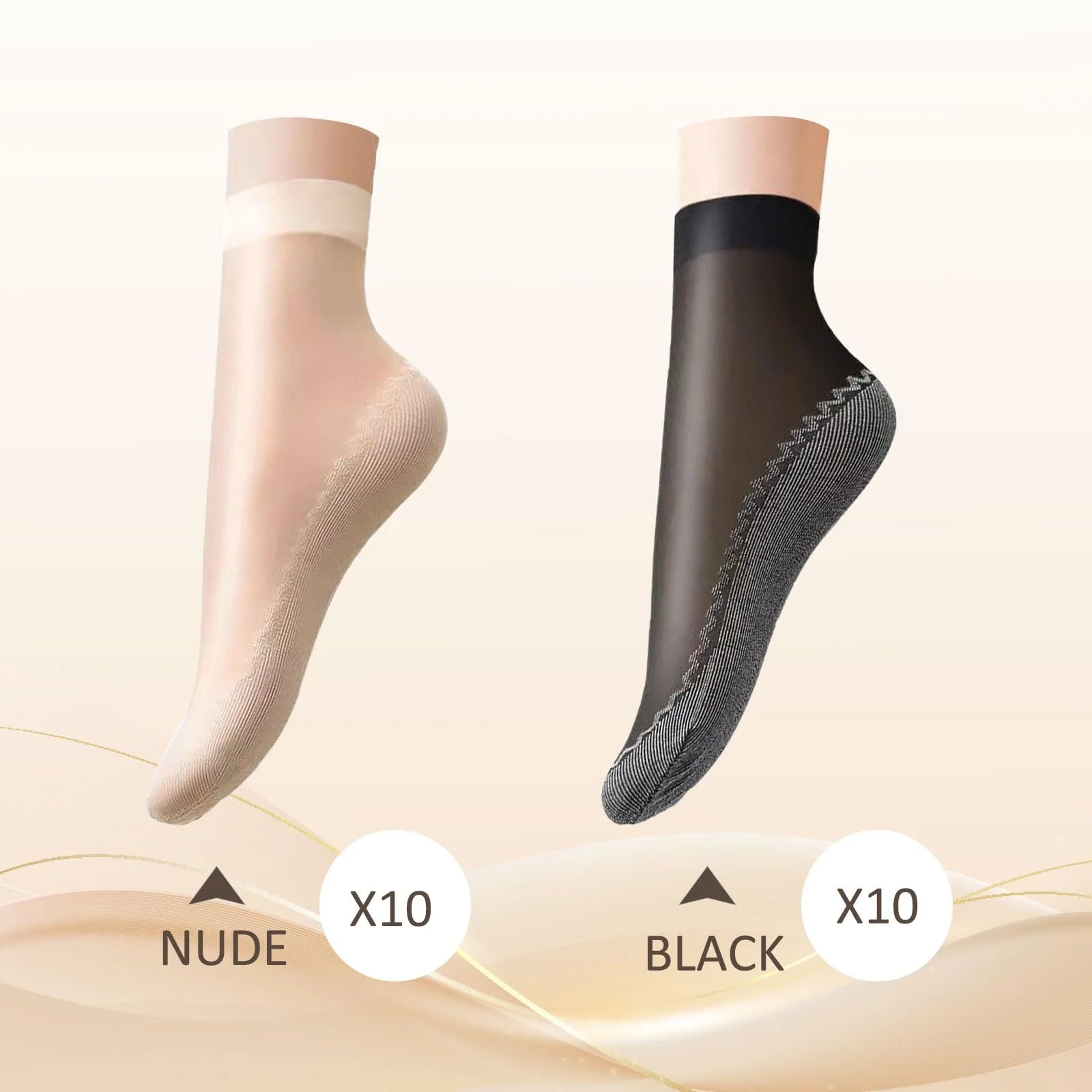 Шкарпетки Гольфи Шкарпетки-сліди Жіночі Шовковисті Нековзні, фото №2