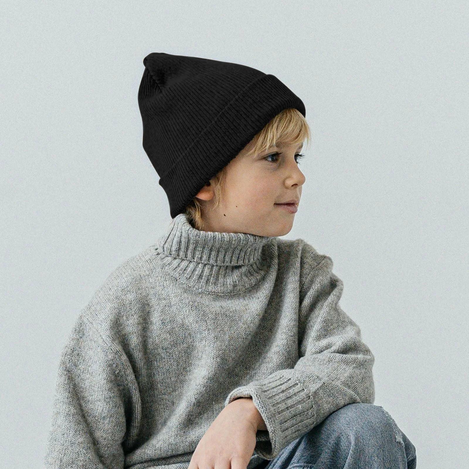 Шапка TUONYIS Вязаная Термошапка Осенняя Зимняя Мягкие манжеты Классическая Изолированная Шерстяная Шапка с конвертами Черный, фото №6 Шапка TUONYIS Вязаная Термошапка Осенняя Зимняя Мягкие манжеты Классическая Изолированная Шерстяная Шапка с конвертами Черный, фото №6