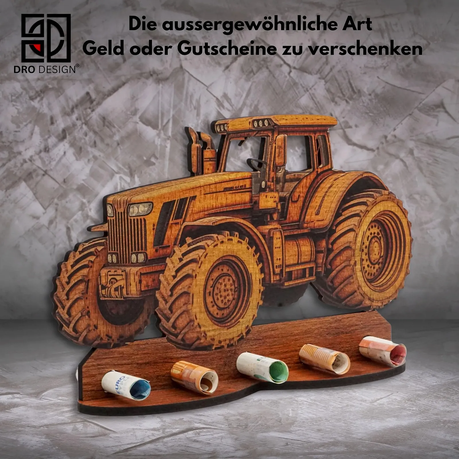 Креативний грошовий подарунок DRO Design у вигляді трактора з дерев'яним оздобленням Прикраса, фото №7 Креативний грошовий подарунок DRO Design у вигляді трактора з дерев'яним оздобленням Прикраса, фото №7