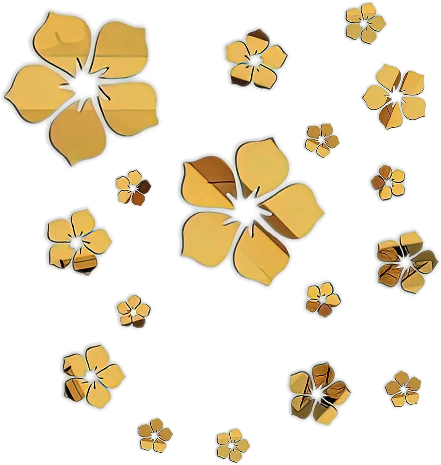 Наклейки на стену 3D Crystal Flower Зеркальные Акрил Золотой, фото №2 Наклейки на стену 3D Crystal Flower Зеркальные Акрил Золотой, фото №2