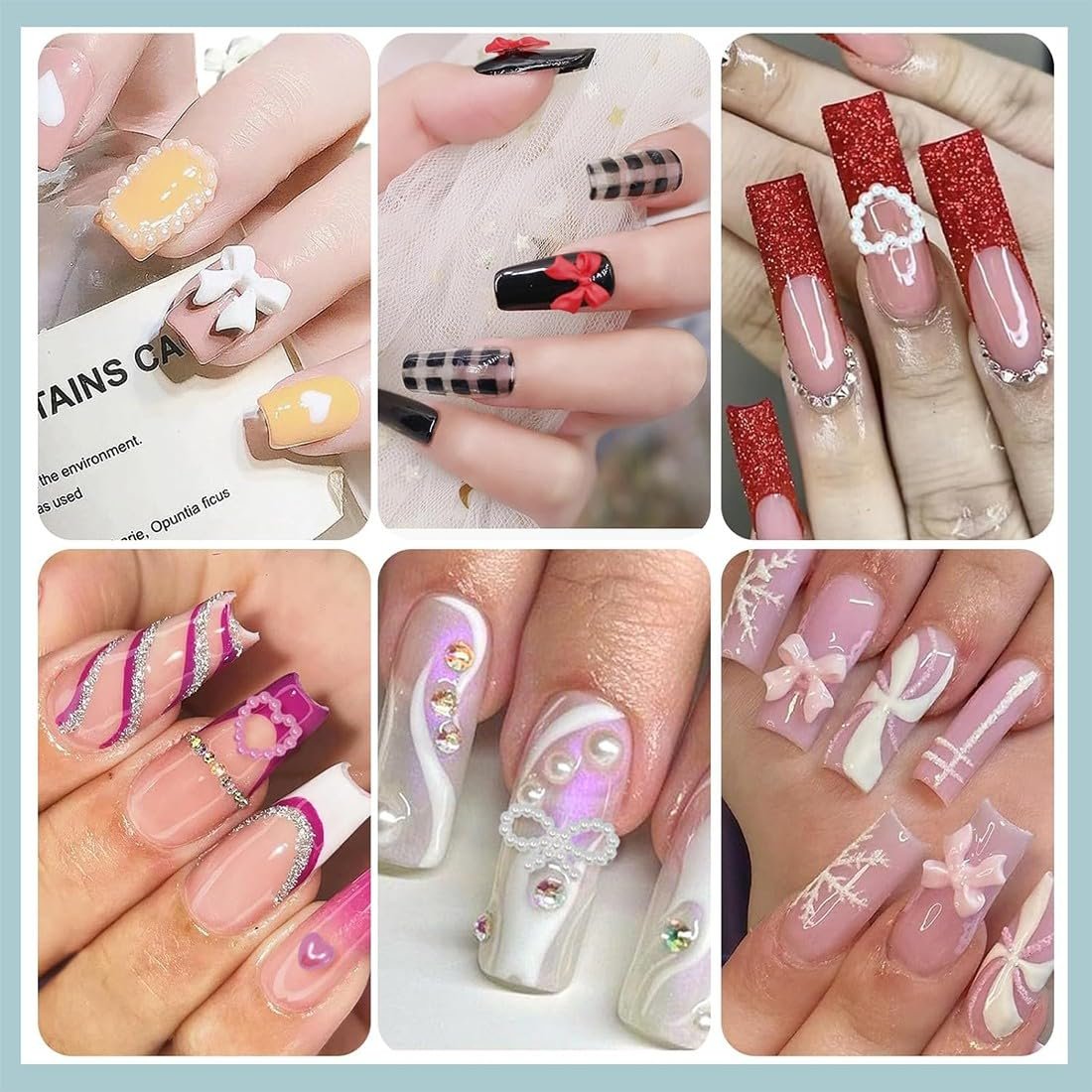 Подвеска для ногтей Бантик Белый Розовый Черный Бантик 3D Милый Подвеска для ногтей Плоская задняя часть Плоский бант Узел Стразы для ногтей для DIY поделок, фото №6