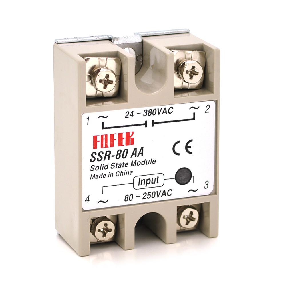 Твердотельное реле Fotek SSR-80АA 80А 24-380В AC, фото №1
