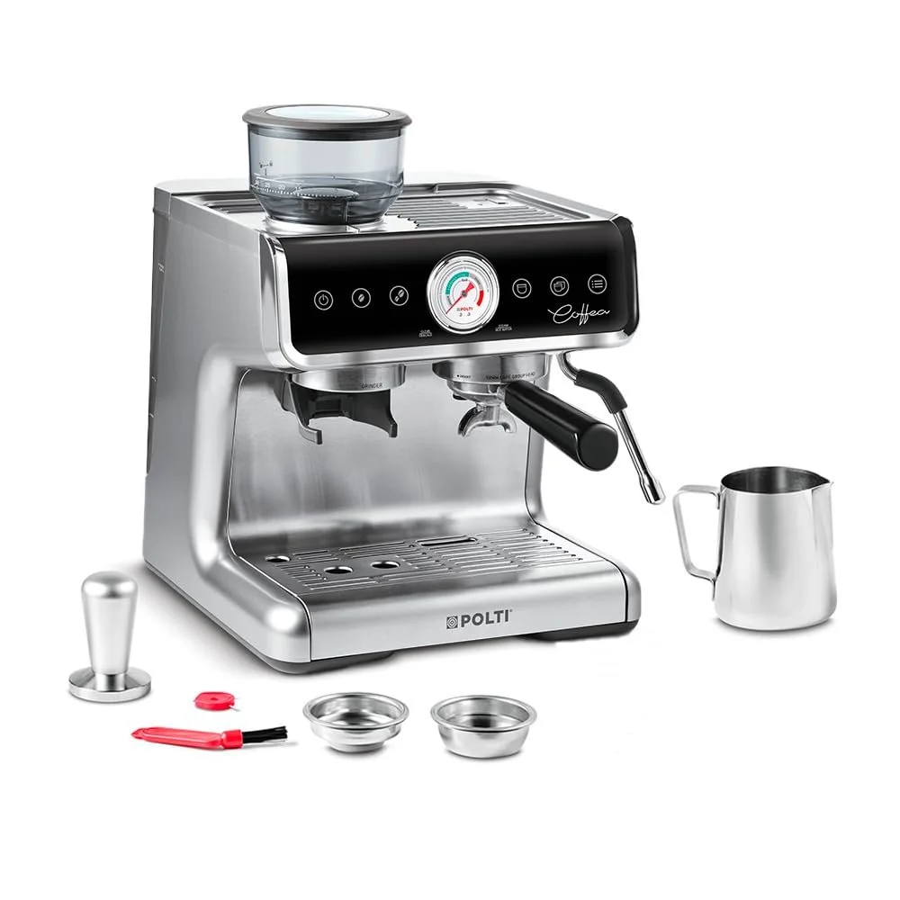 Кофемашина Polti Coffea G50S со встроенной кофемолкой серебристая, фото №1