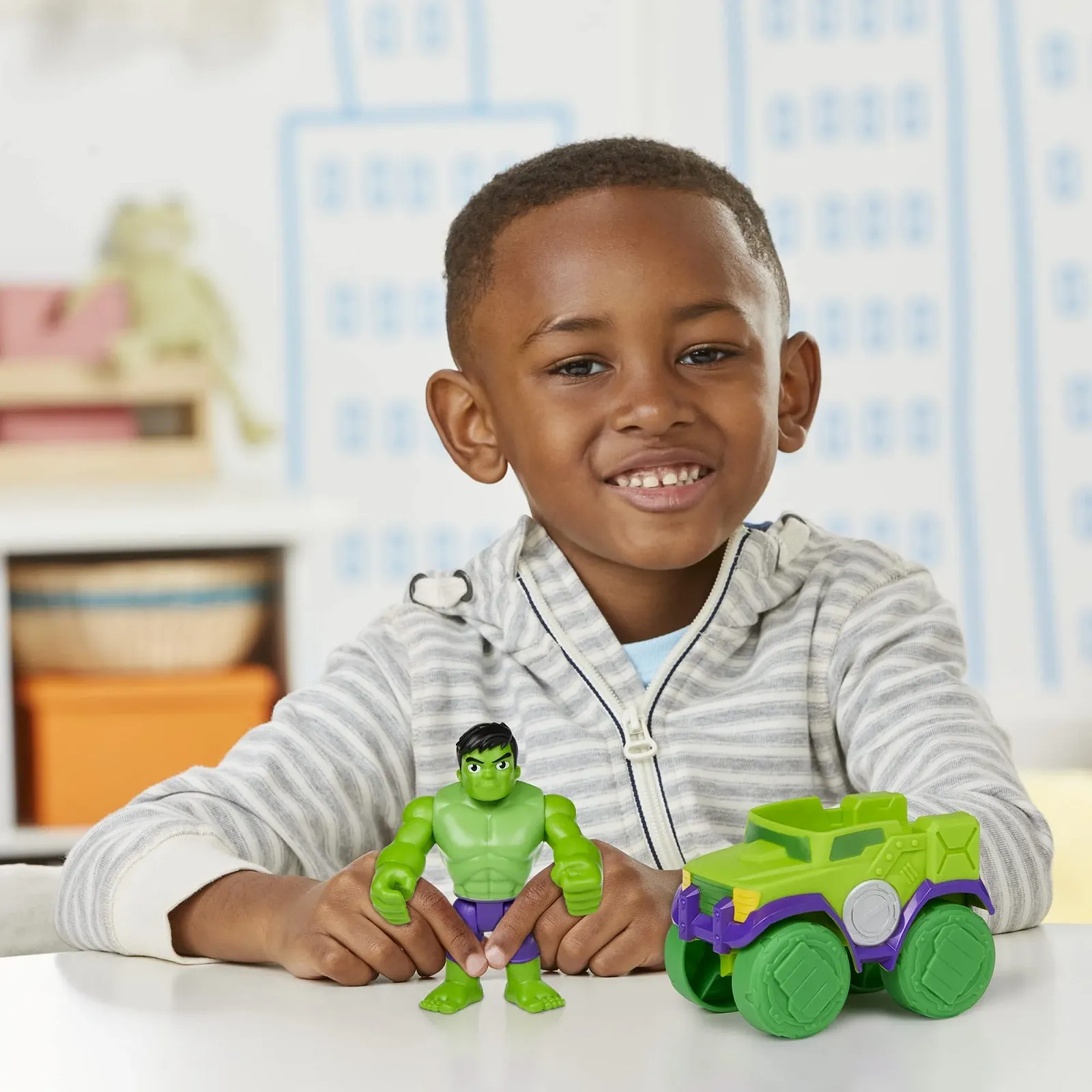 Ігрова фігурка та транспорт Hasbro Marvel Spidey and his Amazing Friends Play-Doh Hulk & Smash Truck F3989 різнокольоровий, фото №5