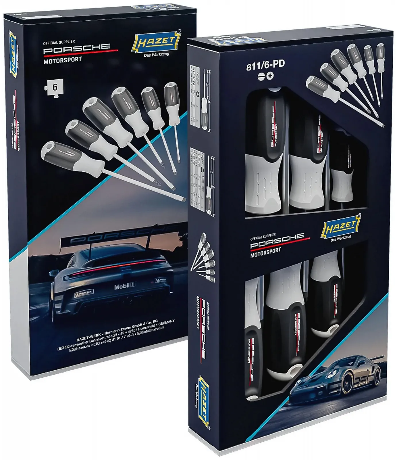 Набір викруток HAZET Porsche Motorsport Edition 811/6-PD 6 предметів PH SL 3-компонентна рукоятка, фото №1
