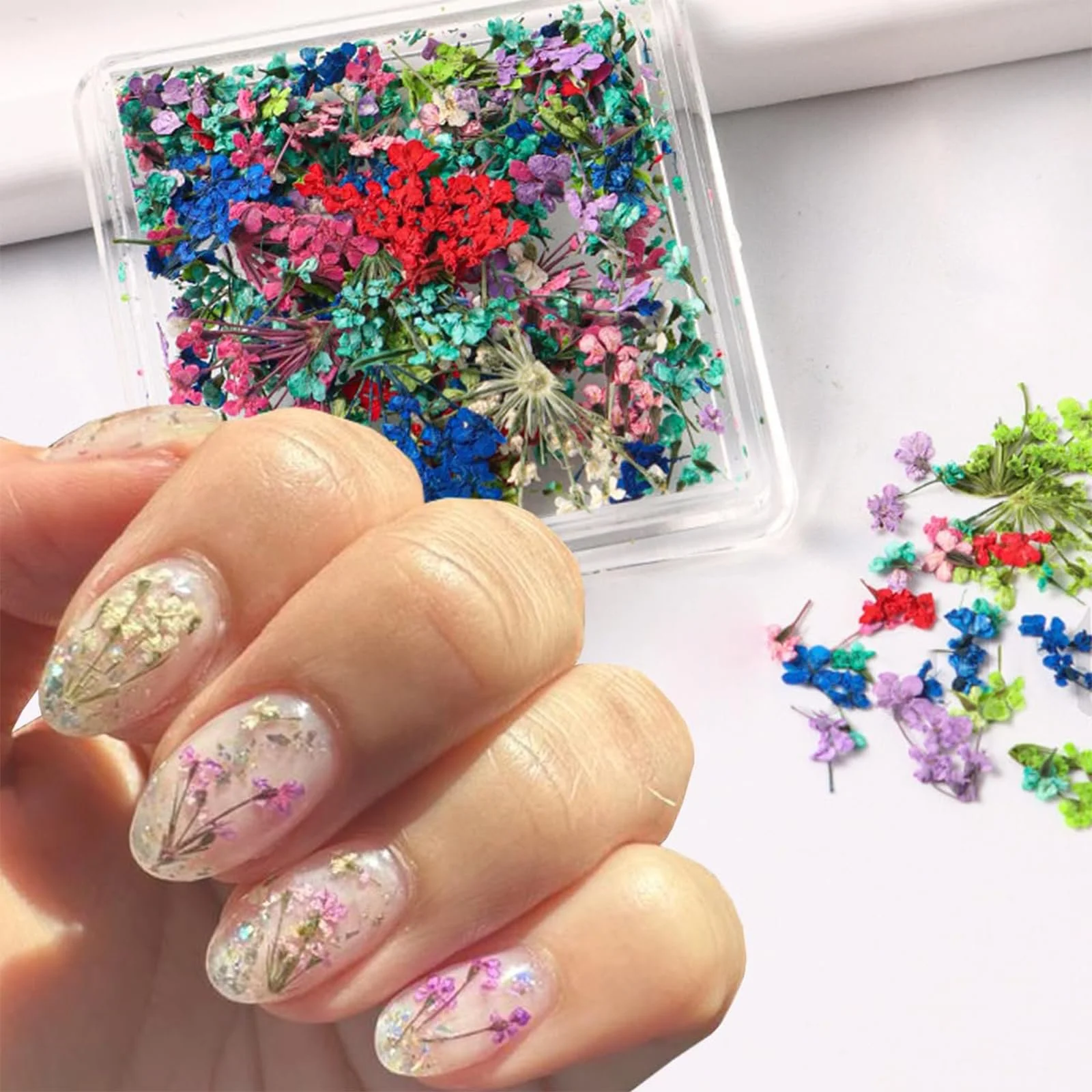 Набір сухоцвітів для нігтів 4 Box 3D Mini Mix Petals Natural Flower DIY, фото №4