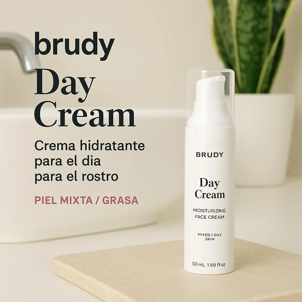Денний крем для обличчя BRUDY Cosmetics для комбінованої шкіри зволожувальний з гіалуроновою кислотою, центеллою азіатською та гамамелісом 50 мл, фото №5