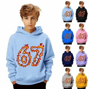 Худи детское 67 Meme Six Seven Motif Огонь Разноцветный - Фото 1