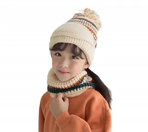Детская Вязаная Шапка Шарф Подкладка Термический Флис synthetic.ua - Фото 1
