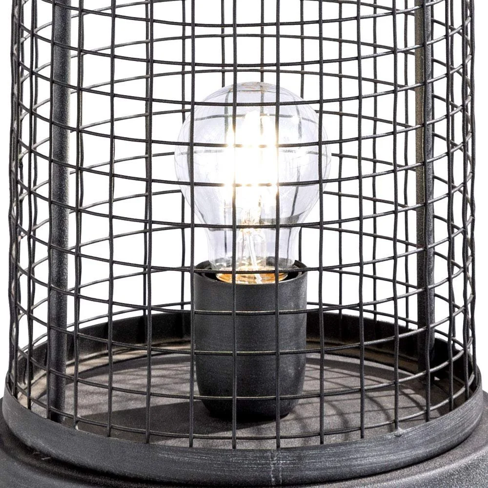 Настільна лампа etc-shop Vintage Grid декоративна металева E27 21.5x21.5x52 см Темно-сіра, фото №8