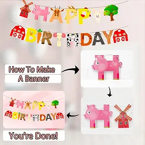 Набір посуду для фермерської вечірки 16 Ферма Тварини Тарілки Стакани Серветки Скатертина Банер synthetic.ua - Фото 1