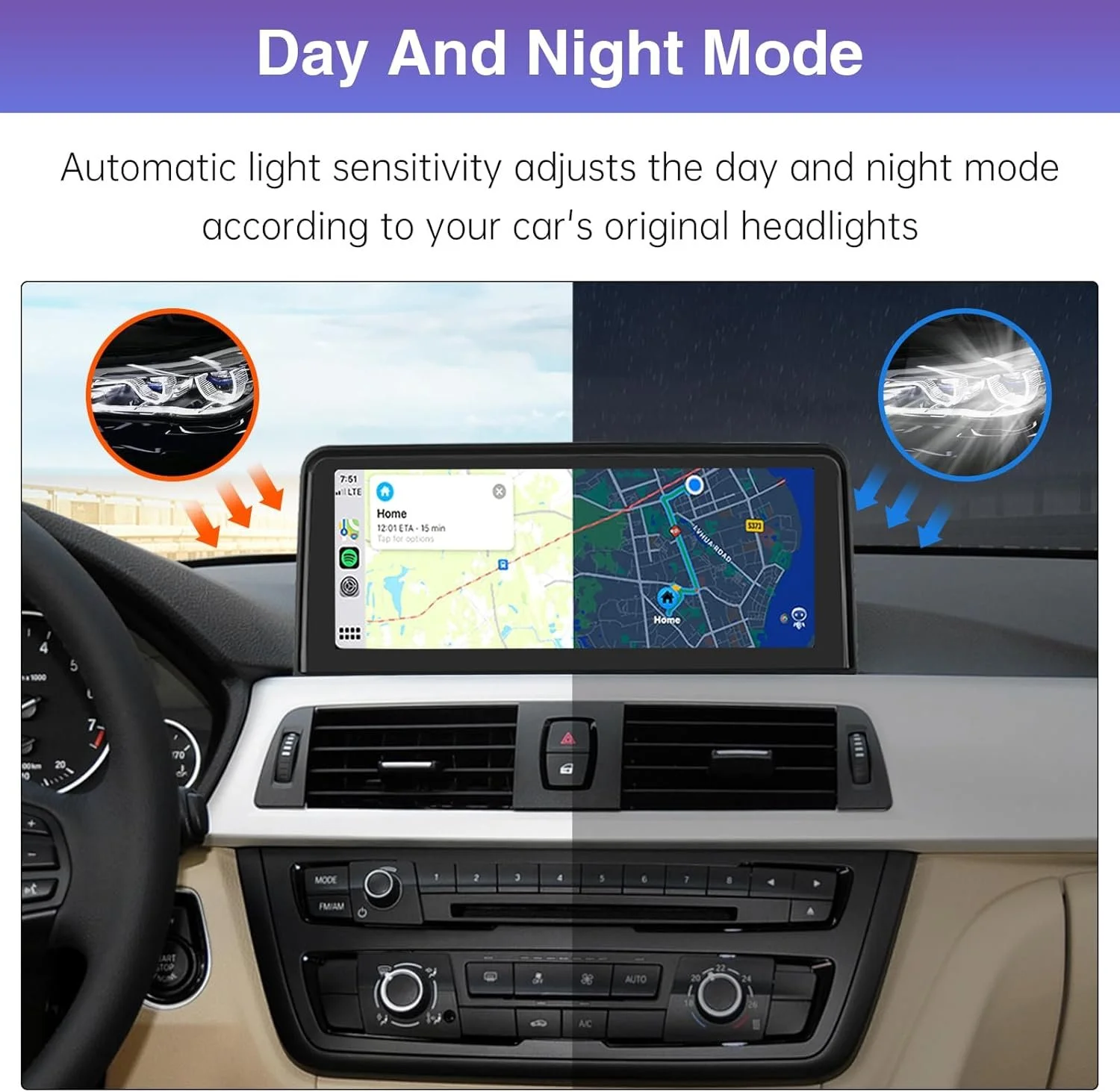 Штатная автомагнитола Road Top для BMW 3 4 Series F30-F36 2012-2015 / 10.25" / Сенсорная / Apple CarPlay / Android Auto / Bluetooth / WI-FI / GPS / USB, фото №5