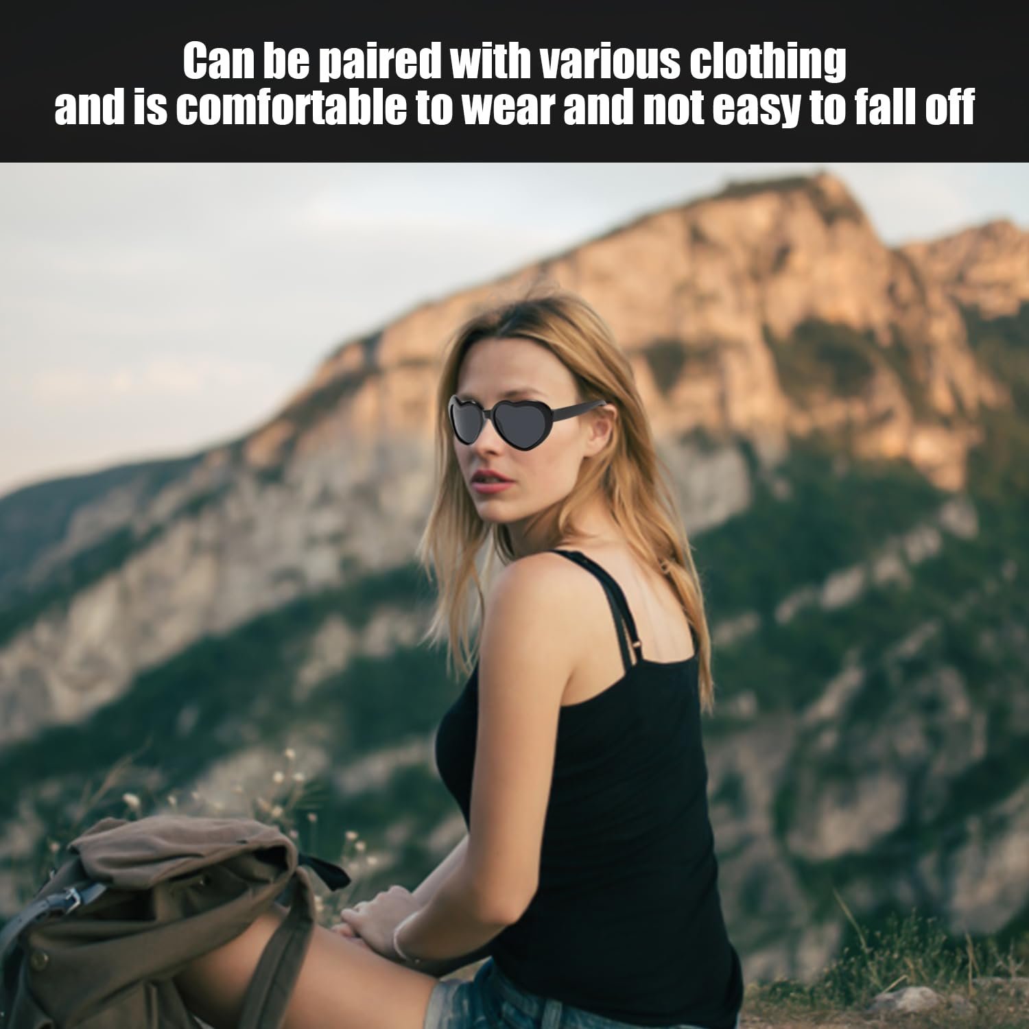 Очки Солнцезащитные В форме сердца 2 пары Черный, фото №5