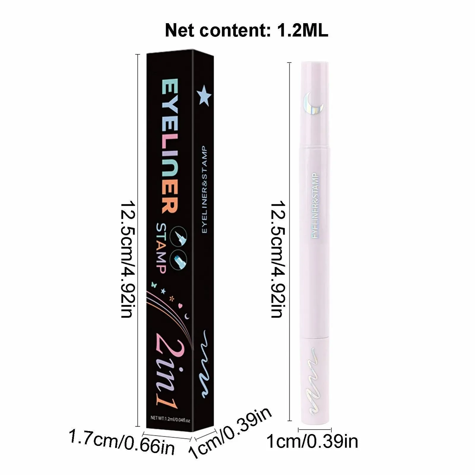 Підводка для очей двостороння з штампом, кольорова, водостійка, стійка, фото №4 Підводка для очей двостороння з штампом, кольорова, водостійка, стійка, фото №4