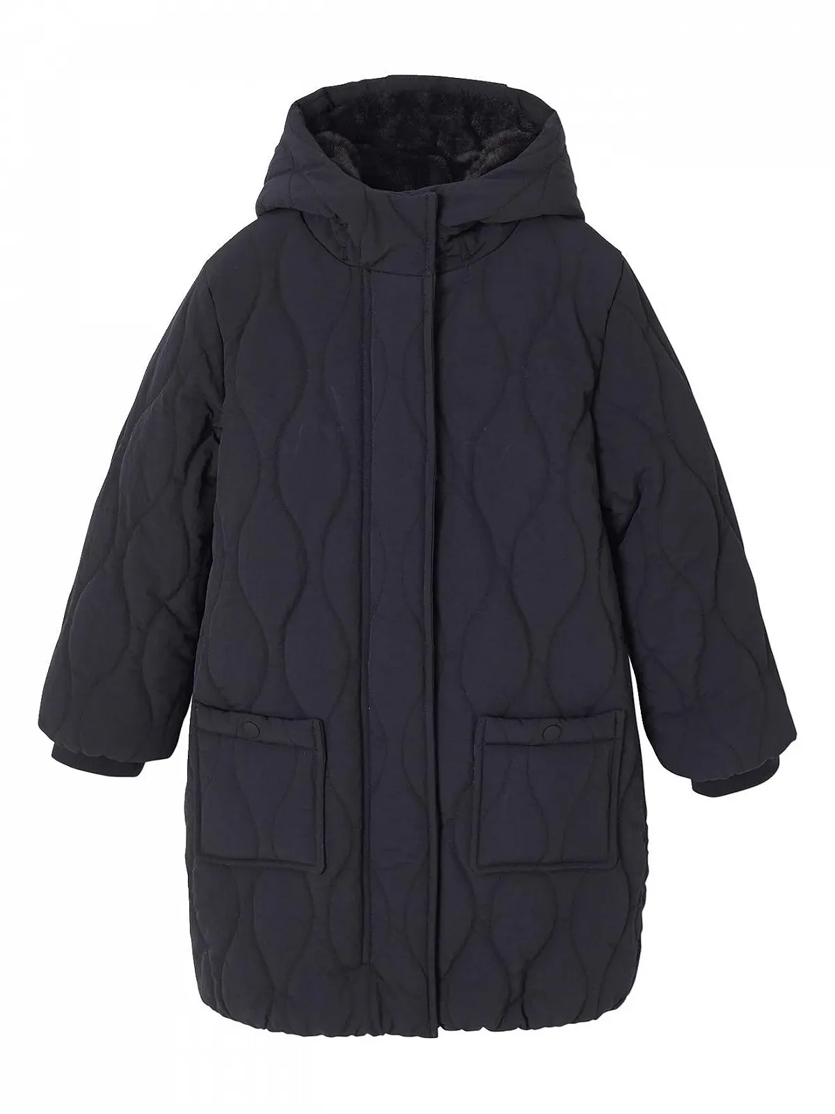 Куртка стеганая VERTBAUDET для девочек с капюшоном из искусственного меха, фото №1 Куртка стеганая VERTBAUDET для девочек с капюшоном из искусственного меха, фото №1