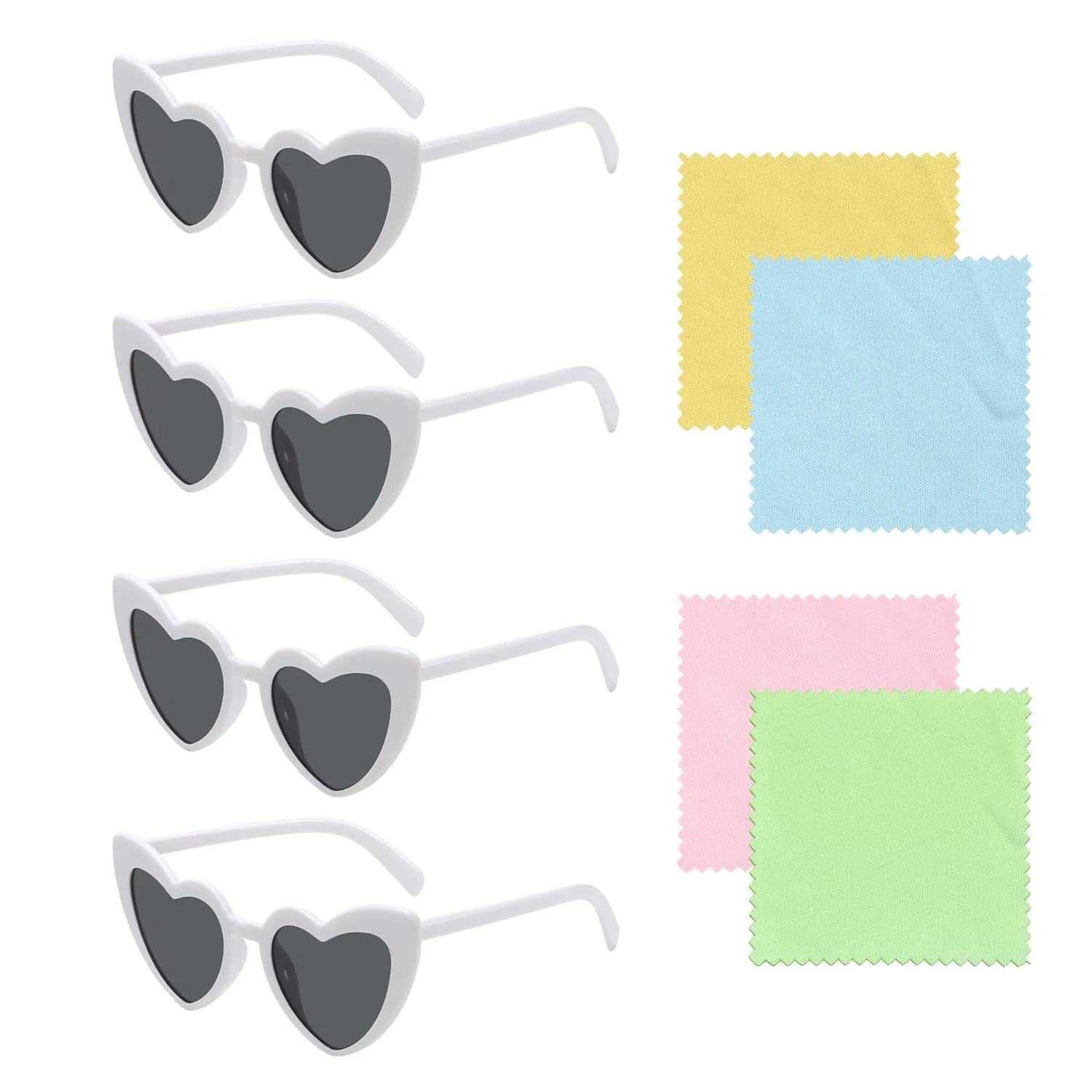 Сонцезахисні окуляри KRYMSON Серцеподібні Білий, 4 шт, фото №1