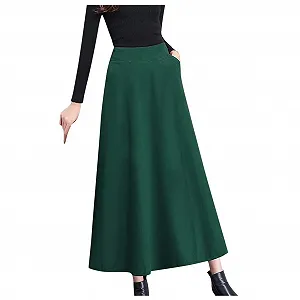 Спідниця A-силуету Fannyfuny Ретро з високою талією Однотонна плісирована - Фото 1