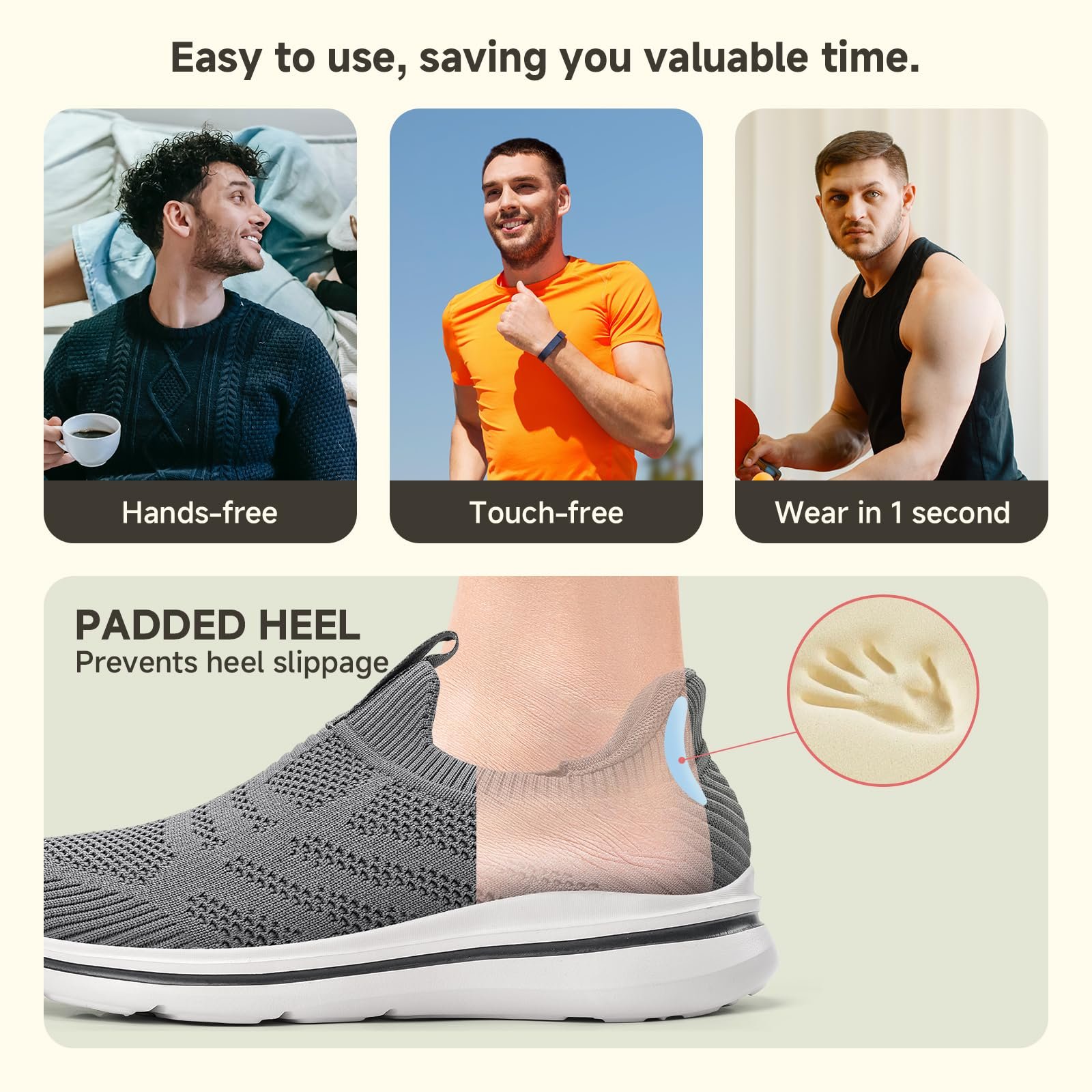 Кросівки ODCKOI Без шнурків Легкі Дихаючі Зручні Повсякденні Сітчасті Спортивні, фото №3 Кросівки ODCKOI Без шнурків Легкі Дихаючі Зручні Повсякденні Сітчасті Спортивні, фото №3