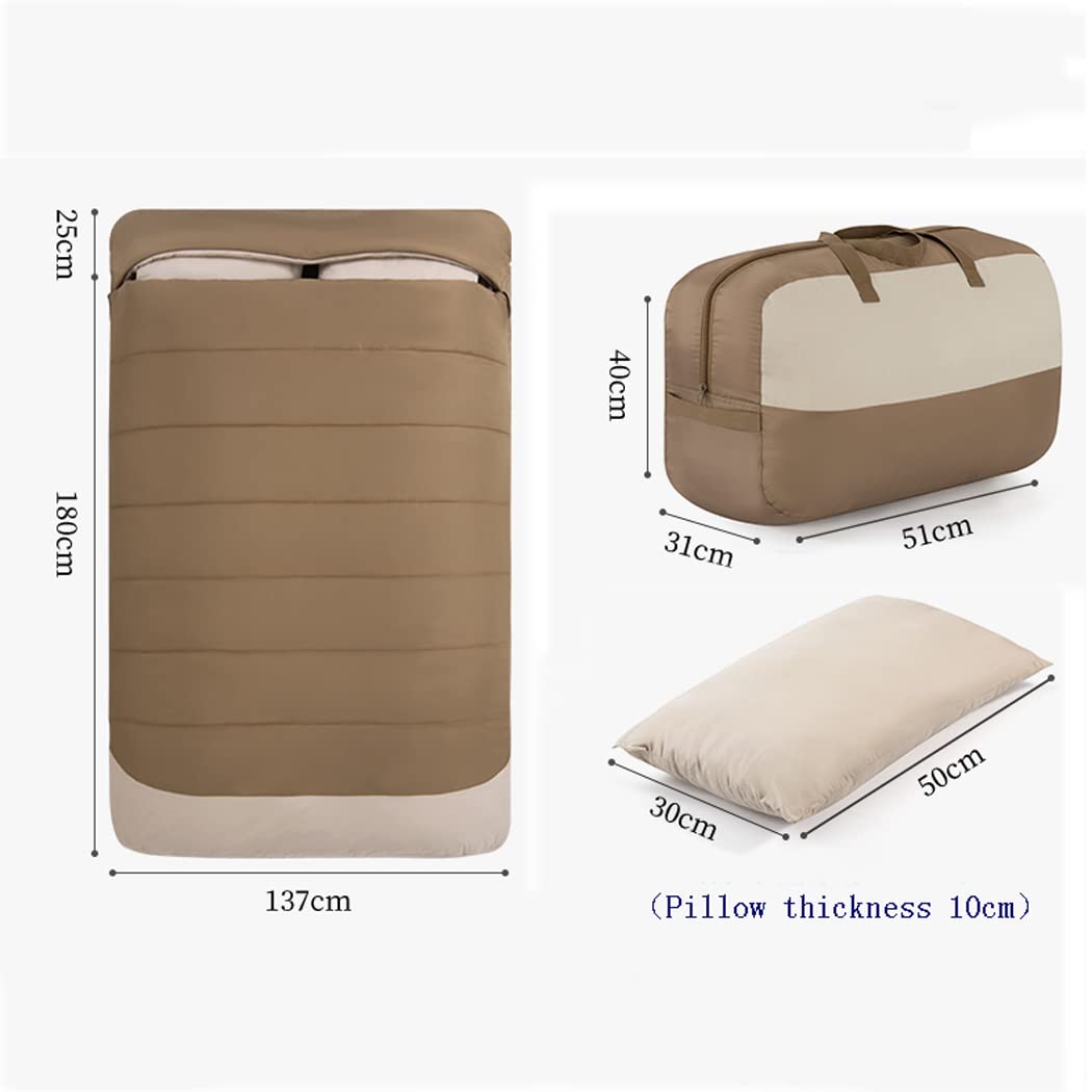 Спальний мішок MYVVKIA Double з подушкою Cotton Hooded Cold Weather для подорожей внутрішній зовнішній, фото №7