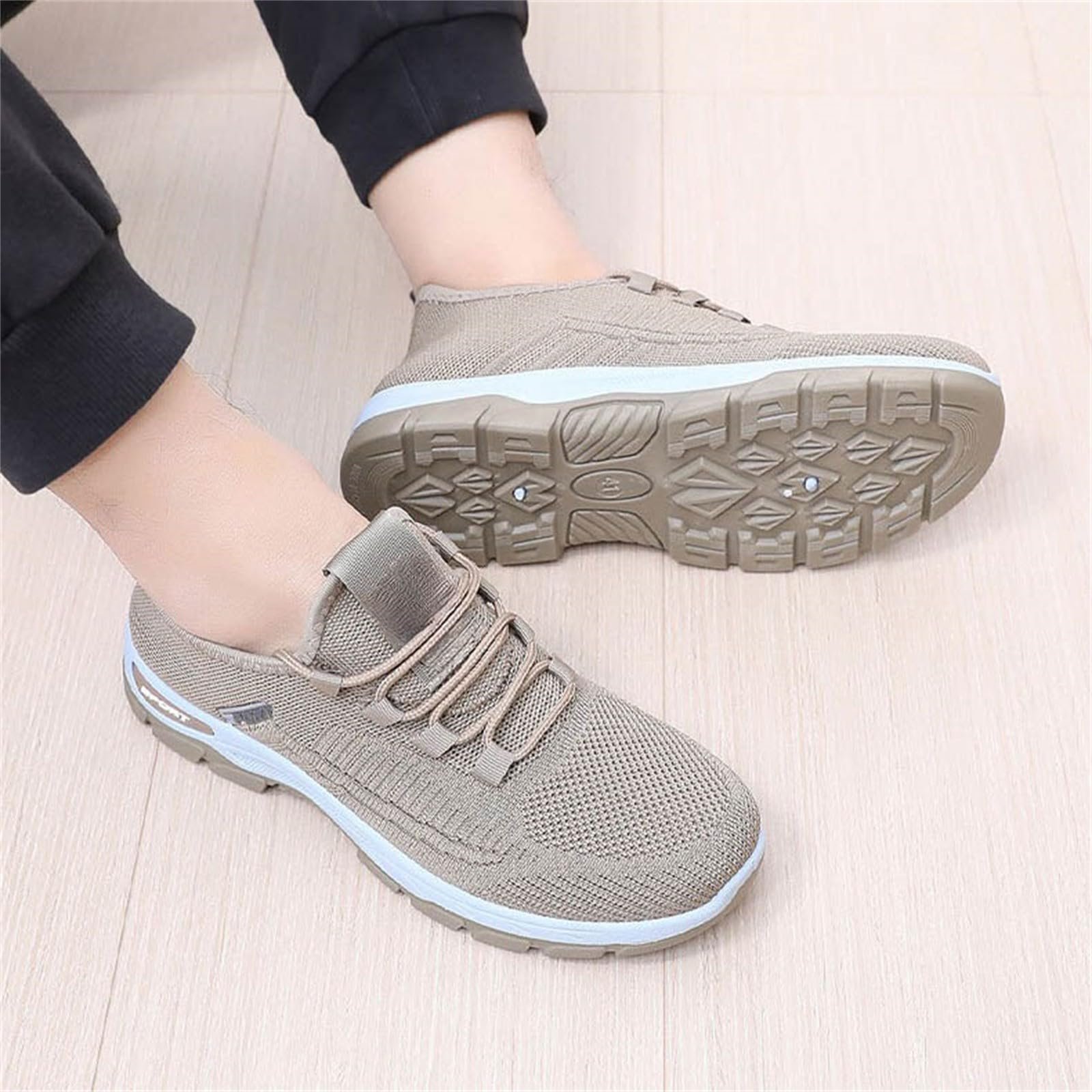 Кроссовки Chanpning Легкие мужские со стальным носком Модные спортивные Нескользящие для бега Повседневные Удобные туфли, фото №7