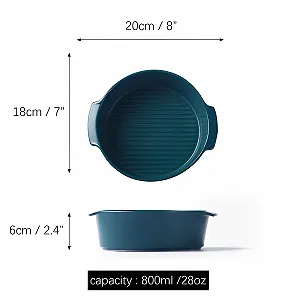 Форма для запекания круглая керамическая 800 мл 7 дюймов Green-B цена на synthetic.ua - Фото 1 Форма для запекания круглая керамическая 800 мл 7 дюймов Green-B synthetic.ua - Фото 1