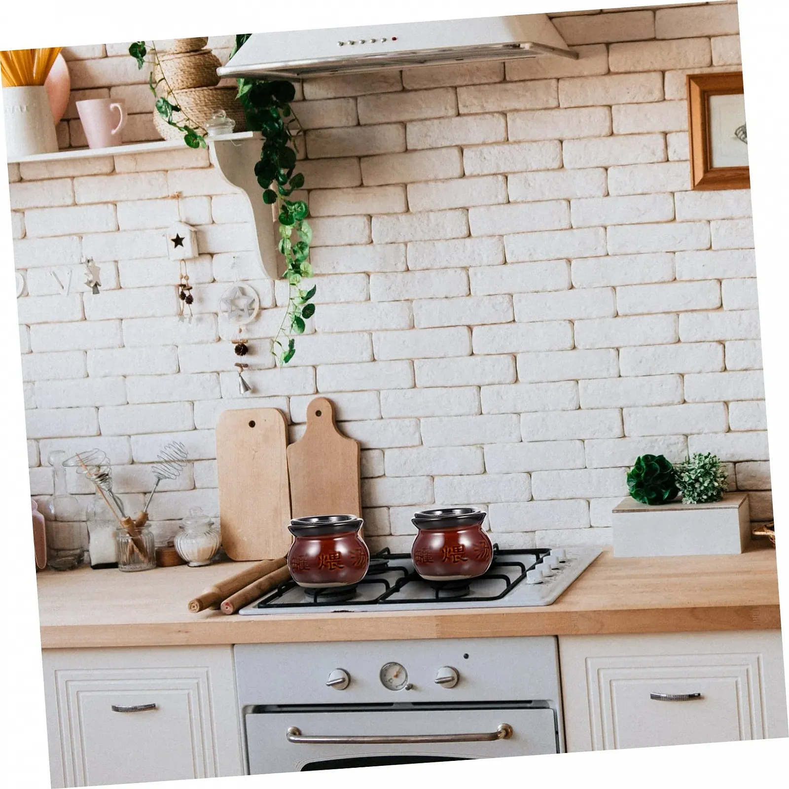 Набір горщиків керамічних 2 шт. з кришкою Білий, фото №9