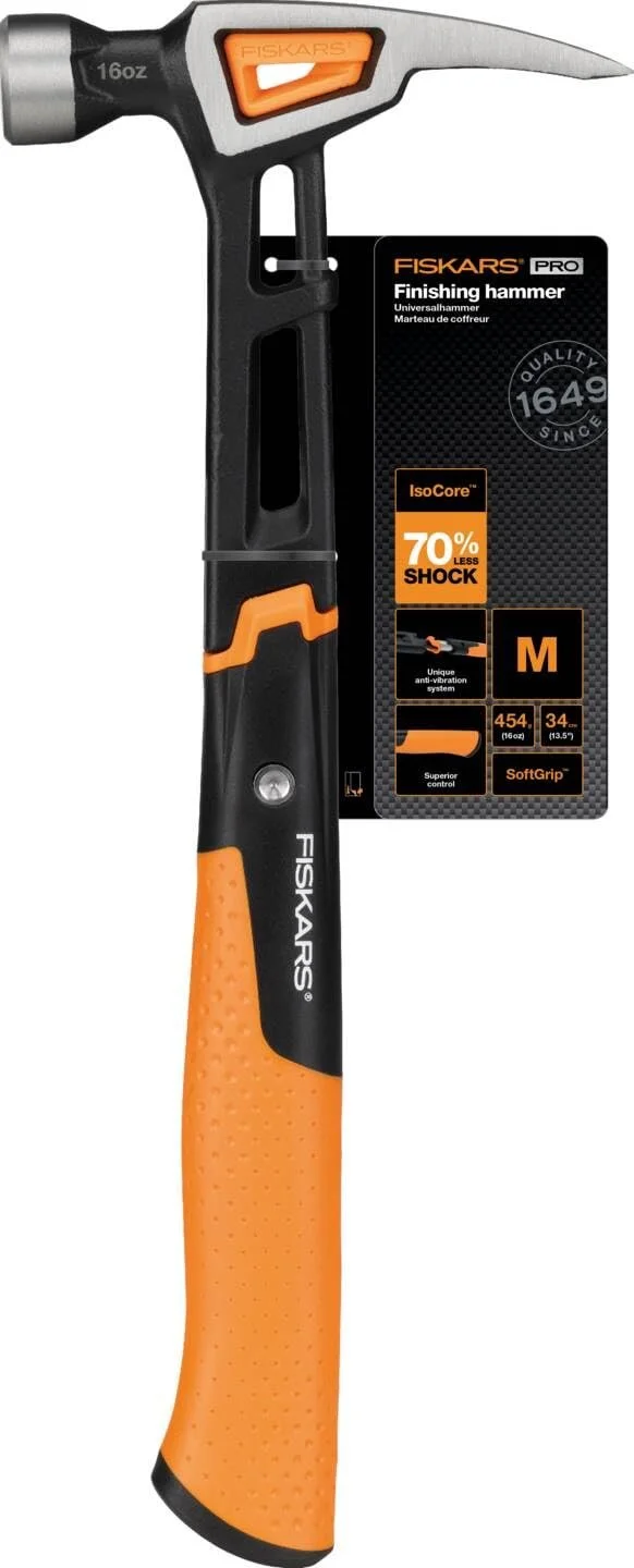 Молоток-гвоздодер Fiskars IsoCore 1020213 M 34 см 0.82 кг черный/оранжевый, фото №6 Молоток-гвоздодер Fiskars IsoCore 1020213 M 34 см 0.82 кг черный/оранжевый, фото №6
