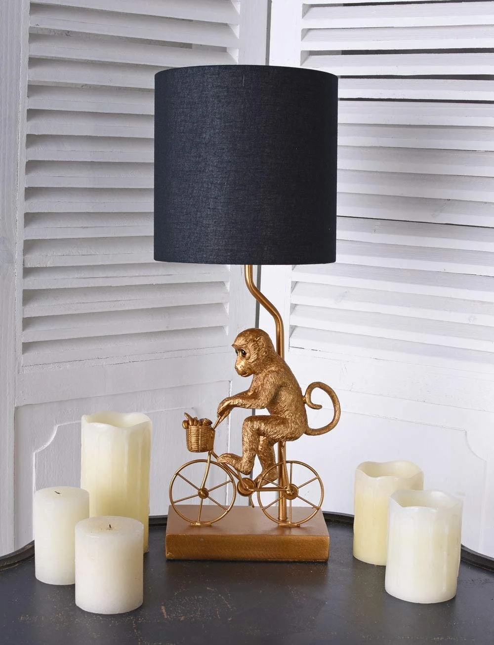 Настольная лампа Palazzo Cyclist Monkey 54 см Золотая, фото №4