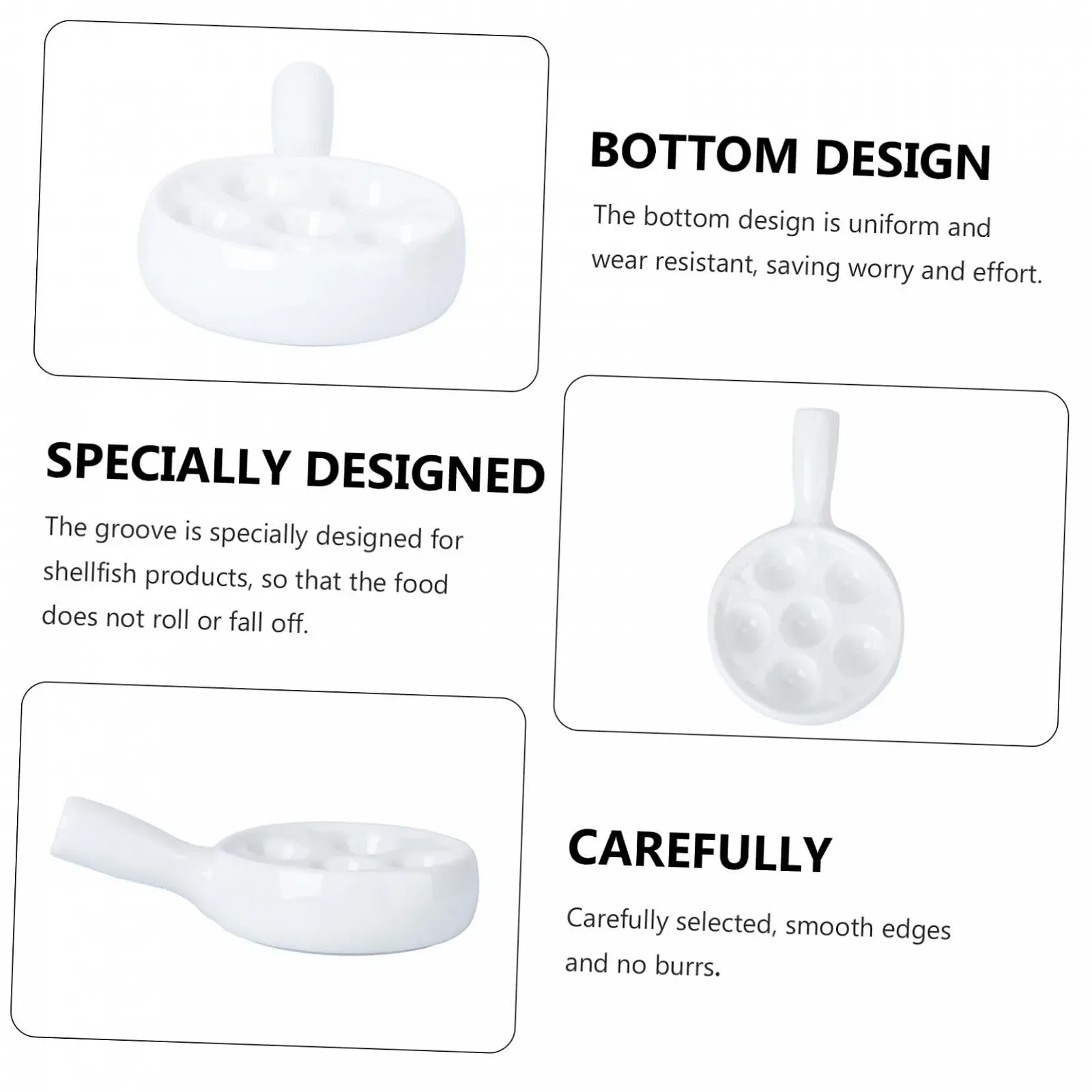 Форма для улиток керамическая с отверстиями глазурованная белая, фото №8