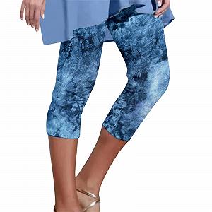 Легинсы Briskorry 3/4 Летние женские с цветочным узором Capri Basic Тонкие эластичные Повседневные короткие - Фото 1